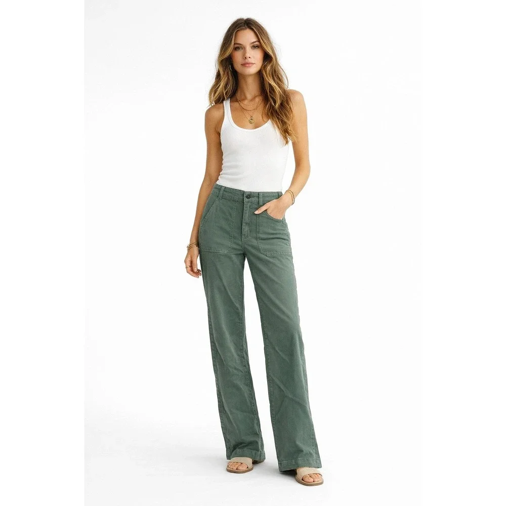 Studio Blue Utility Pants Women 32 Juniper Green NWT - Picture 1 of 9
